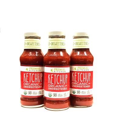 Pack of 3 - Primal Kitchen - Organic Unsweetened Ketchup - Non GMO - Vegan - Gluten Free Whole 30 Approved (Frustration Free Packaging)