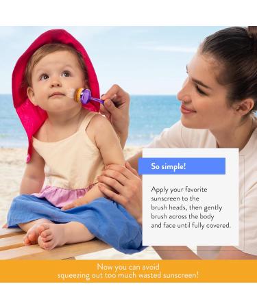 Sunscreen Brush Set - Child-Safe Sunblock Applicator for Kids & Adults | Portable 2 Pack with Caps & Cleaning Mat - Perfect for Families - Buy Online on GoSupps.com