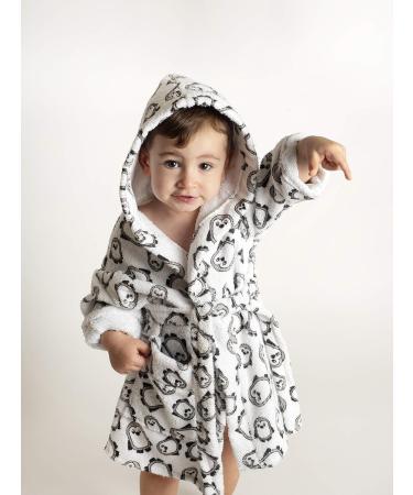 Ti Tin Ferry Children's Bathrobe | 100% Cotton Baby Bathrobe for Ages 3-4 | Penguin Design Gray - Buy Online on GoSupps.com