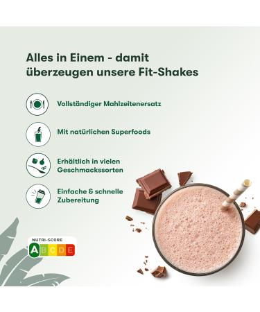 Natural Mojo fit Chocolate (500 g) - Vegetarian meal replacement with valuable nutrients proteins and superfoods - Fit Shake for conscious eating with chocolate flavour - Buy Online on GoSupps.com