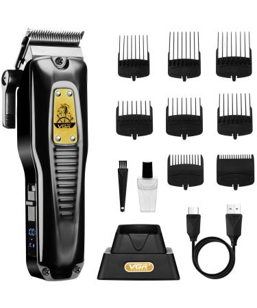 VGR Cordless Hair Clippers for Men with Taper Lever and Turbo Mode - Professional Mens Hair Cutting Kit with Ceramic Blades - Rechargeable