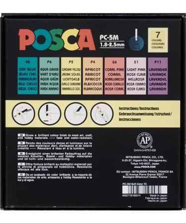 7 Pastel Posca Paint Markers  5M Medium Posca Markers with Reversible Tips  Posca Marker Set of Acrylic Paint Pens | Posca Pens for Art Supplies  Fabric Paint  Fabric Markers  Paint Pen  Art Markers Multicolor Single Item - Buy Online on GoSupps.com
