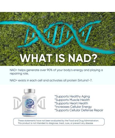 NAD+ 1000MG Resveratrol Boosting Supplement - Enhanced Cellular Energy & Repair - 60 Capsules - Buy Online on GoSupps.com