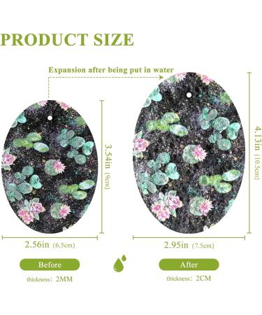 3-Pack Cleaning Kitchen Sponges Oval Cactus Flower Kitchen Cellulose Dishwashing Wood Pulp Cotton - Buy Online on GoSupps.com