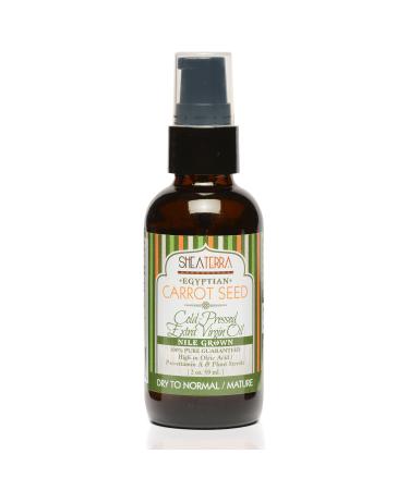 Shea Terra Egyptian Carrot Seed Cold-Pressed Extra Virgin Oil | Nutrient Rich All Natural & Organic Oil with Anti-Aging Vitamin A E and Beta-Carotene for Maturing and Damaged Skin Types 2 oz Carrot Seed 2 Fl Oz (Pack...