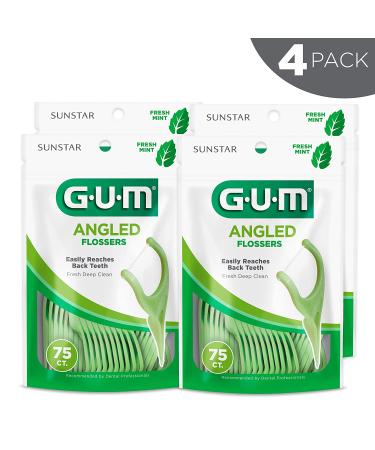 GUM Fresh Mint Flossers Pack of 4 - 898R4 Angled & 889DD Professional Clean Flossers 150 Count - Extra Strong Flosser Pick - 300 Flossers Total - Buy Online on GoSupps.com