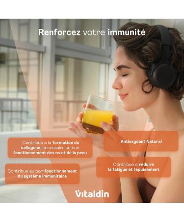 VITALDIN Gummies Vitamine C 240 mg par dose Enfants et adultes Renforce l immunit et r duit la fatigue V ganes sans sucre sans gluten Saveur orange 70 gummies - Buy Online on GoSupps.com