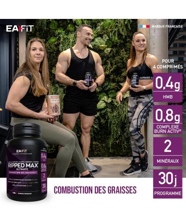 EAFIT | Ripped Max Ultimate | Helps Burn Fat Improves Metabolism | Men & Women | L-Arginine Green Tea Cocoa Caffeine | Stimulates Fat Oxidation | 2x120 Tablets - Buy Online on GoSupps.com