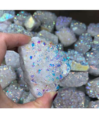 Natural Crystal Rough Natural White Quartz Electroplating White Cluster Colorful Point Geode Enegrys Decor Can be Used for (Size : 180-230g) (Size : 330-380g) - Buy Online on GoSupps.com