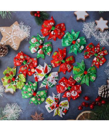 Sibba Hair Bows 3 Inch Toddler Red Green Alloy Clips 12 Pieces Braid Barrettes Ponytail Alligator Headwear Headpiece Lolita Halloween Christmas Easter Party Easter Party Accessories For Girls Christmas Pattern - Buy Online on GoSupps.com