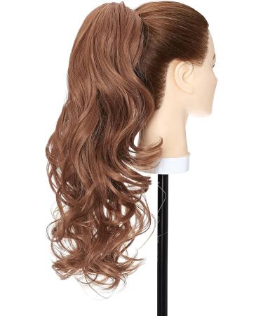 Long Claw Ponytail Hair Extension - 18 Synthetic Curly Light Auburn Clip-In Hairpiece - Buy Online on GoSupps.com