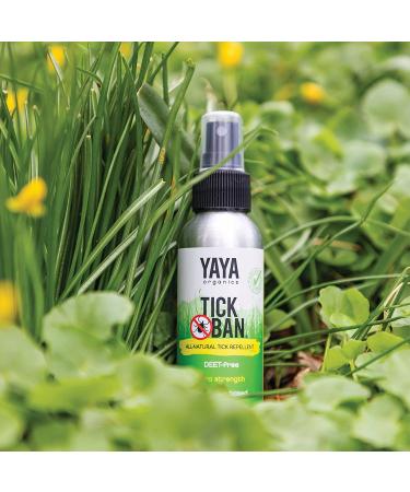 TICK BAN Yaya Organics All Natural Extra Strength Tick Repellent - DEET Free 4oz Spray - Buy Online on GoSupps.com
