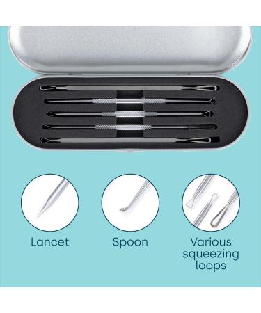 LIVIVO 5pc Blackhead Remover Kit Safe and Effective for Extracting Blackheads Whiteheads Comedones Acne Pimples Spots Milia and Blemishes for Perfect Clear and Smooth Skin Complexion - Buy Online on GoSupps.com