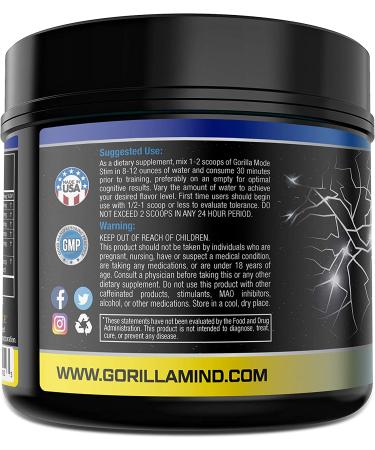 Gorilla Mode Stim Energy Pre-Workout Formula - Intense Focus & Clean Energy - 170g (Bombsicle) - Buy Online on GoSupps.com