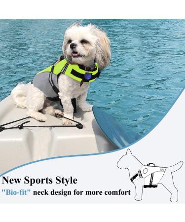 Vivaglory Neon Yellow Dog Life Jacket - Adjustable & Durable Excellent Buoyancy for Small Dogs XS (43-51 cm Chest) - Buy Online on GoSupps.com