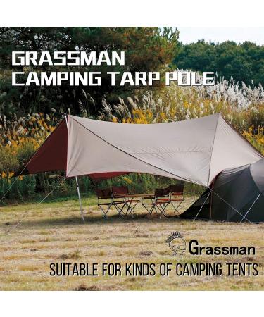 Grassman 7.5ft Aluminum Tarp Poles 2 Pack - Adjustable & Lightweight Camping Telescoping Poles for Tent, Car Canopy, Shelter Tarp - Buy Online on GoSupps.com