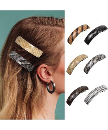 AvoDovA Hair Barrettes for Women 6 Pcs Hair Clips Acrylic Hair Slides Curls Retro Spring Hairpin Large for Women Girls Curly hair Fine Hair and Medium Thick Hair - Buy Online on GoSupps.com