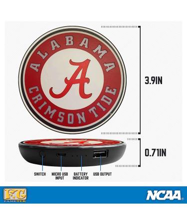 University of Alabama Qi Wireless Charger with Illuminated Crimson Tide Logo & Built-in Power Bank for Wired and Wireless Charging. Officially Licensed Collegiate 100% Portable Wireless Phone Charger Alabama Crimson Tide - Buy Online on GoSupps.com