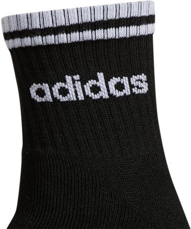 adidas Women's Sport Stripe High Quarter Socks (3-Pack) - Black/White - Size Medium - Buy Online on GoSupps.com