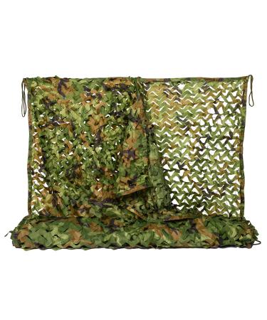 NINAT Woodland Camo Netting Camouflage Net with Nylon Mesh Net 3 x 6.5Ft - 19.6 x 19.6Ft for Camping Military Hunting Shooting Sunscreen Nets Woodland 150D 6.5ft x 10ft(2M x 3M)