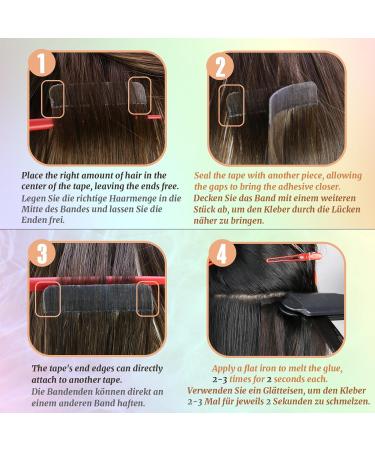 Ugeat 55cm Blue Adhesive Tape Hair Extensions - 10 Pieces Human Hair 25 Grams Easy to Apply - Buy Online on GoSupps.com