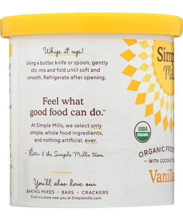 Simple Mills Organic Frosting  Vanilla - Gluten Free  Vegan  Made with Organic Coconut Oil  10 Ounce (Pack of 1) Vanilla 10 Ounce (Pack of 1) - Buy Online on GoSupps.com