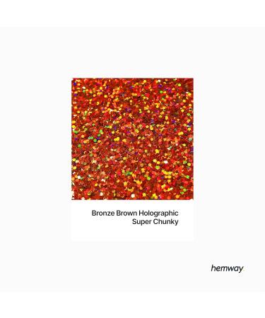 Hemway Premium Ultra Sparkle Glitter - 100g Bronze Brown Holographic Super Chunky for Arts Crafts Nails & Cosmetics - Multi-Purpose Metallic Flake - Buy Online on GoSupps.com