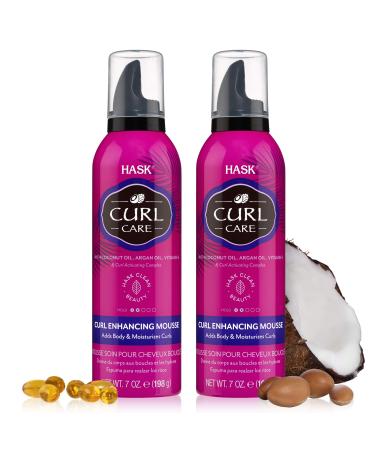 HASK CURL CARE Curl Enhancing Mousse 2 Piece Bundle- vegan formula  cruelty free  color safe  gluten-free  sulfate-free  paraben-free