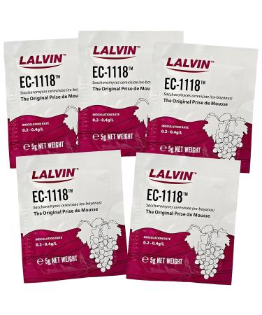 EC-1118 Saccharomyces bayanus 5 packs (5 g. Pouchs) Lalvin