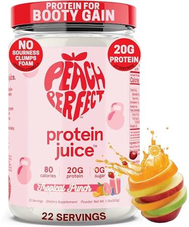 Peach Perfect Protein Juice Powder - 22 Servings - Protein Powder for Women - Tropical Punch - 1.1 lb