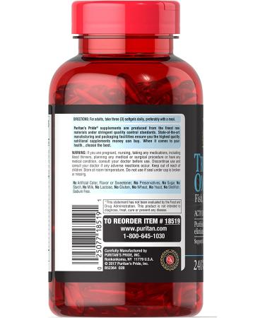 Triple Omega 3-6-9 Fish, Flax & Borage Oils - Heart & Joint Health Support | 240 ct by Puritan's Pride - Buy Online on GoSupps.com