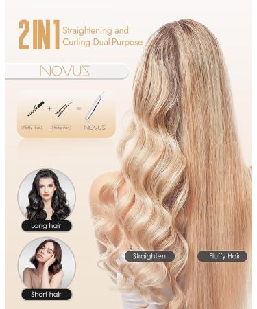 Buy NOVUS 1 Inch Ceramic Hair Straightener - 2-in-1 Flat Iron for Curls Fast Heat Travel-Friendly Dual Voltage 110-240V - Perfect Hot Tools for All Hair Types - Buy Online on GoSupps.com