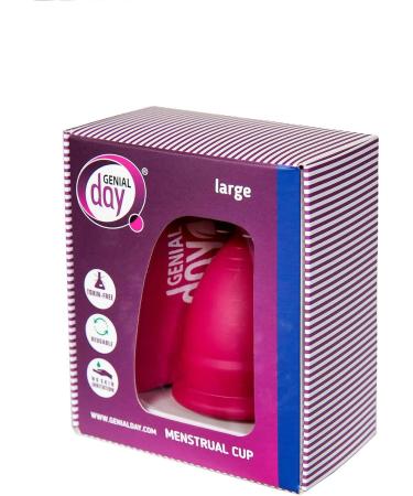 Genial Day Large Menstrual Cup for Comfortable Flow | Eco-Friendly & Reusable - Buy Online - Buy Online on GoSupps.com