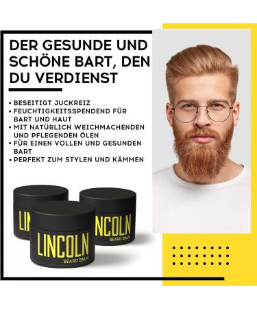 Lincoln Nourishing Beard Balm - Premium Beard Care for Men | 100ml | Smooth Non-Greasy Formula with High-Quality Oils - Buy Online on GoSupps.com