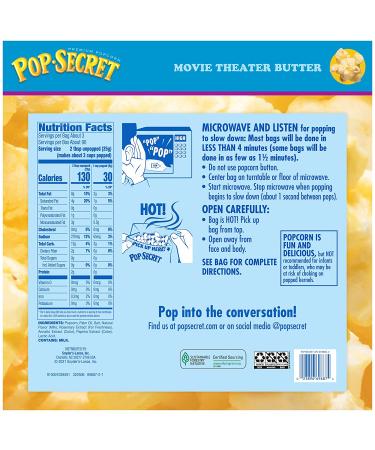Pop Secret Movie Theater Butter Popcorn, 3 oz Microwave Bags - 30 Count - Buy Online on GoSupps.com