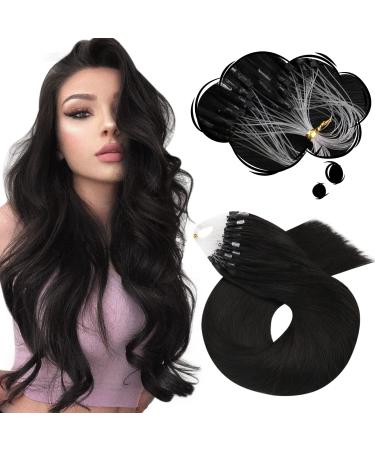 Microring Extensions Real Hair 1g/S Micro Ring Extension #1b natural black hair extension real hair 50 cm remy extensions silky just 50g/pack