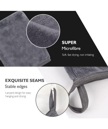 Kinhwa Washy Washing Gloves - Soft Microfiber Reusable & Washable - 3 Pack (15cm x 20cm) - Gray - Buy Online on GoSupps.com