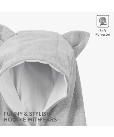 Homelevel Cat Pocket Hoodie Sweater - Cute Pet-Friendly Sweater with Dog Bag - Ideal Cat Sweater for Small Pets - L Gray - Buy Online on GoSupps.com