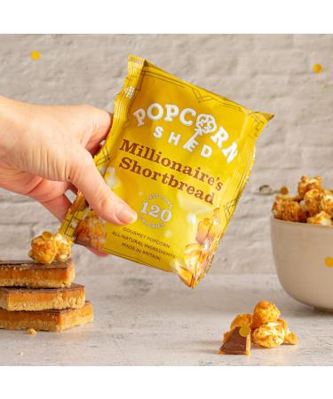 Popcorn Shed Millionaire's Shortbread Popcorn Snack Pack 24g Pack of 16 Caramel Shortbread Popcorn with Milk Chocolate Natural & Vegetarian Lunch Box & Movie Night Snacks - Buy Online on GoSupps.com