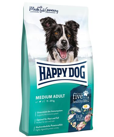 Happy Dog 60757 - Supreme Fit & Vital Medium Adult - Dog dry food for medium -sized dogs - 4 kg content medium adult 4 kg (1 Pack)