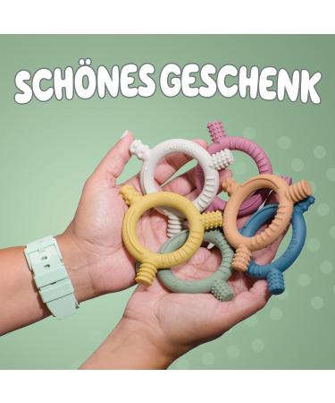 Baby Nom Bite Ring - BPA-Free Cooling Dental Aid & Gripping Toy for Teething - Olive Green - Buy Online on GoSupps.com