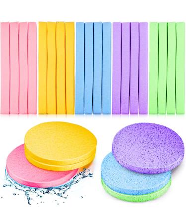 300 Pieces Face Cleansing Sponge Wash Round Face Sponge Soft Facial Sponge Makeup Removal Sponge Pad Compressed Facial Sponge Exfoliating Sponges  Pink  Purple  Blue  Yellow  Green for Women Girls - Buy Online on GoSupps.com