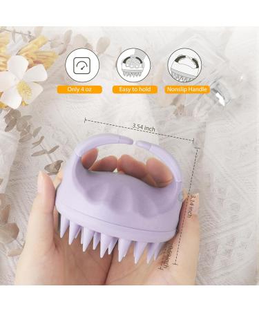Sndyi Scalp Massage Brush - Silicone Shampoo Brush for Peeling & Head Massage | Wet & Dry Scalp Massager for Dandruff Reduction & Hair Growth - Taro Purple - Buy Online on GoSupps.com