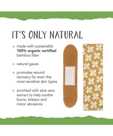 Patch Natural Bamboo Strip Bandages with Aloe Vera - Eco-Friendly Tan 25 Pack for Burns & Blisters - Buy Online on GoSupps.com