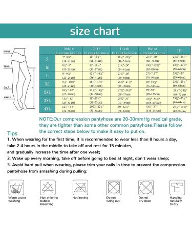 Medical Compression Pantyhose Stockings - Plus Size 20-30mmHg Support for Swelling, Varicose Veins & Edema - Buy Online on GoSupps.com