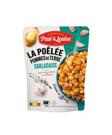 Paul & Louise - Po l e Pomme De Terre Sarladaise - 200g - Pr t en deux minutes - po ler ou au micro onde - la graisse de canard - Fabriqu en France - Sachet 100% recycable