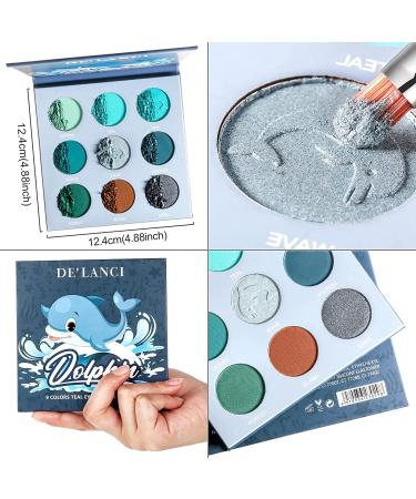 Afflano Aqua Green Blue Teal Eye Shadow Palette - Waterproof Cool Tinted Makeup for Christmas - Perfect for Green & Blue Eyes - Buy Online on GoSupps.com