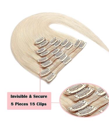 Clip In Hair Extensions - 8PCs Real Remy 60cm White Bleaching - 120G Quality for Effortless Style - Buy Online on GoSupps.com