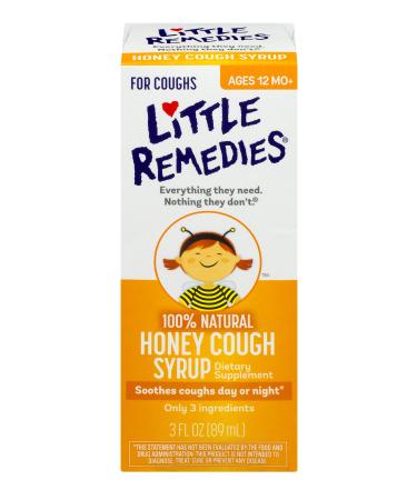 Little Remedies Honey Cough Syrup 3 Oz 100% Natural Ages 12 Months