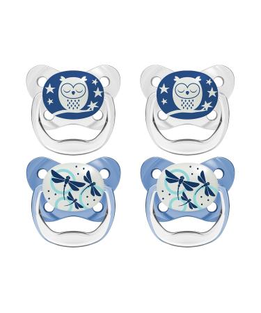 Dr. Brown's 4 Piece Glow in The Dark Stage 1 Pacifier for Web Blue 0-6 Month Blue Glow-in-the-Dark 4 Pack